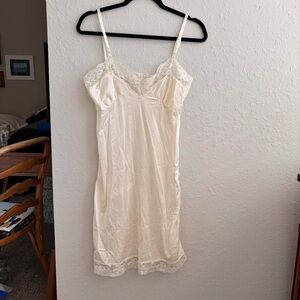 Vintage cream and lace slip dress